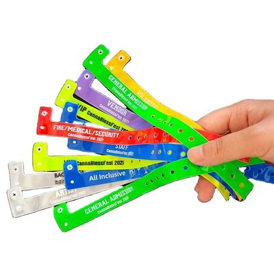 Brazalete personalizado de plástico de neón/vinilo con RFID resistente al agua para festivales