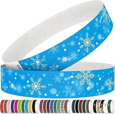 Pulsera Tyvek desechable para eventos Código QR personalizado Impresión de un solo color de color rojo a prueba de agua