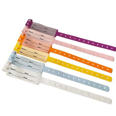 Banda de PVC suave amarilla para identificación del paciente del hospital Logotipo personalizable e impermeable por DDJOY