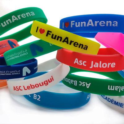 170*12*2mm Ancho de banda Brillante en oscuro Pulsera de silicio personalizada para eventos Festival