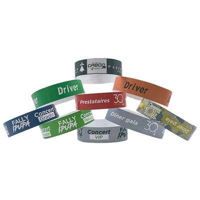 Impresión en un solo color 1' 3/4' de tamaño de color sólido tirador de tinta tirable Tyvek pulseras para eventos