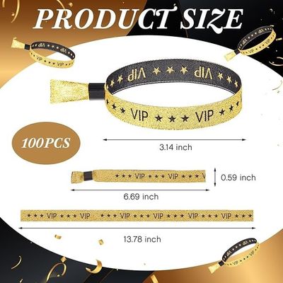 Tamaño y logotipo personalizados RFID Polyester/Ribbon Brazalete para eventos de conciertos y festivales