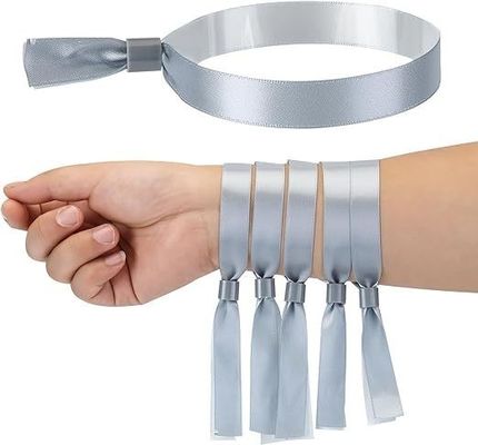 Logotipo personalizado Blue RFID Polyester/Ribbon Brazalete para eventos de conciertos y festivales