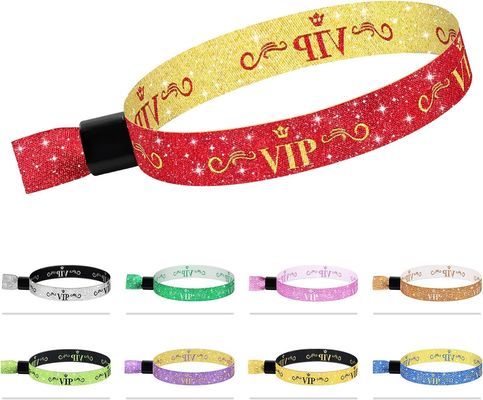 Logotipo personalizado Blue RFID Polyester/Ribbon Brazalete para eventos de conciertos y festivales