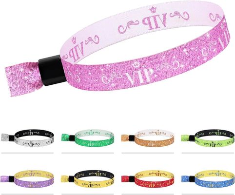 Logotipo personalizado Blue RFID Polyester/Ribbon Brazalete para eventos de conciertos y festivales