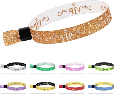 Logotipo personalizado Blue RFID Polyester/Ribbon Brazalete para eventos de conciertos y festivales
