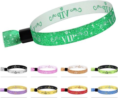 Logotipo personalizado Blue RFID Polyester/Ribbon Brazalete para eventos de conciertos y festivales