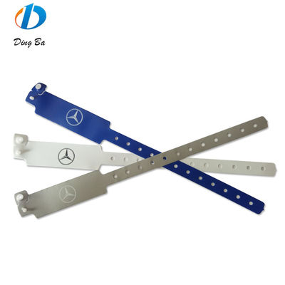 Brazalete de vinilo de plástico de PVC resistente al agua 250 * 25mm de forma ancha solo para el acceso al festival