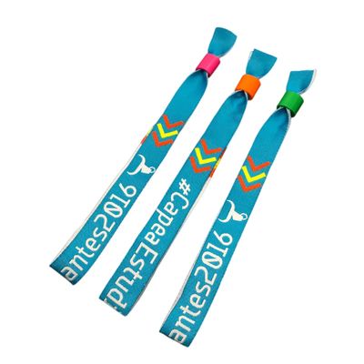 Tamaño personalizado Fiesta de eventos RFID Pulseras de tejido de satén con impresión de logotipo