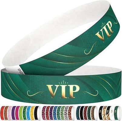 250 Pack 3/4" Leopard Tyvek Pulseras para actividades de formación de equipo Técnica impresa