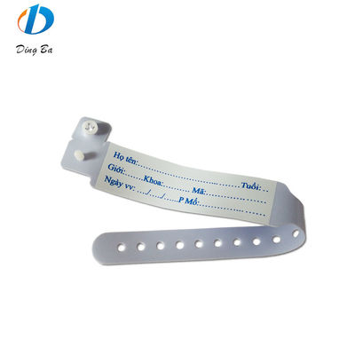 Identificación de hospital sin esfuerzo PVC RFID pulsera de bebé para la identificación del paciente sin problemas