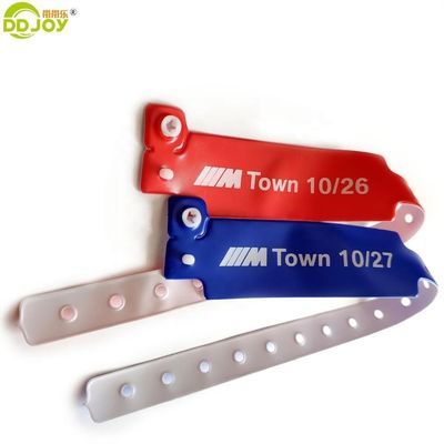 Amarillo de una sola vez suave cómodo PVC vinilo ID pulsera de pulsera para cualquier festival