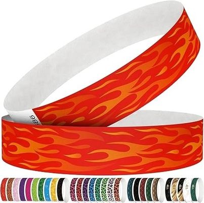250*25mm y 250*19mm Tyvek pulsera de papel con requisitos de impresión personalizados