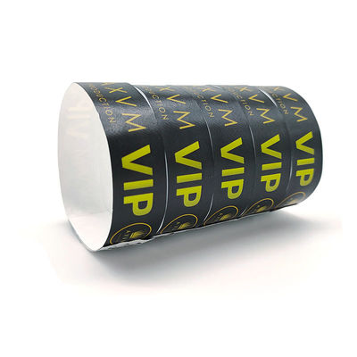Pulsera Tyvek desechable para eventos Código QR personalizado Impresión de un solo color de color rojo a prueba de agua