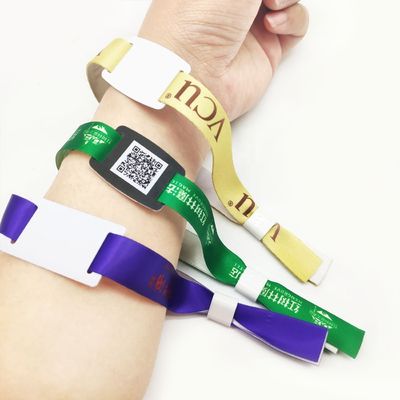 100pcs personalizados / bolso Rfid tela tejida brazalete para el festival de identidad del cliente VIP