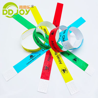 Brazalete Tyvek amarillo impreso a medida para la ocasión de Pascua Pulsera desechable impermeable