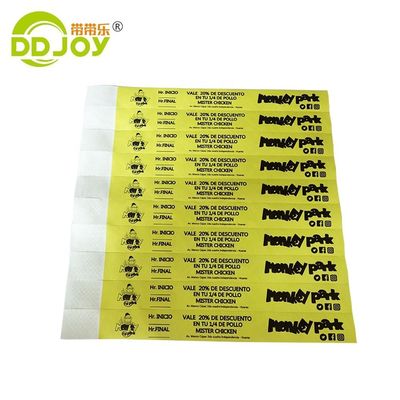 250*25mm/250*19mm Full Color Event Party VIP Personalizado de la pulsera de entrada Tyvek para la seguridad
