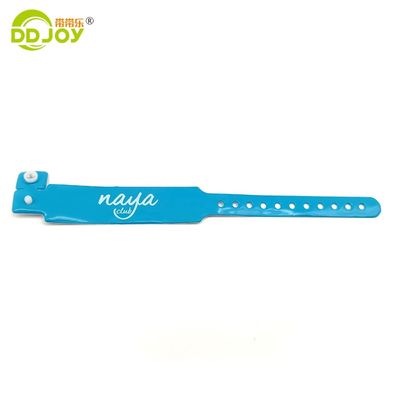 Brazaletes de botón de PVC de identificación clara y diseño personalizado para hoteles