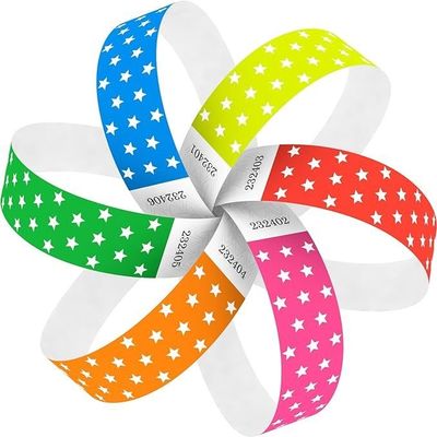 Pulseras Tyvek en naranja 100 Pcs para Eventos Logotipo OEM Personalizado