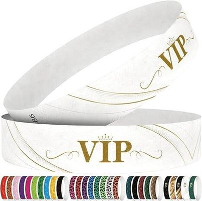Pulseras de papel impermeable Tyvek perfectas para eventos Fiestas con impresión de logotipo personalizado