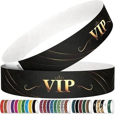 Pulseras de papel impermeable Tyvek perfectas para eventos Fiestas con impresión de logotipo personalizado
