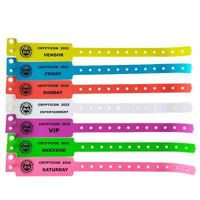 Certificado ISO9001 Impresión digital personalizada CMYK Pulsera de plástico impermeable para hotel