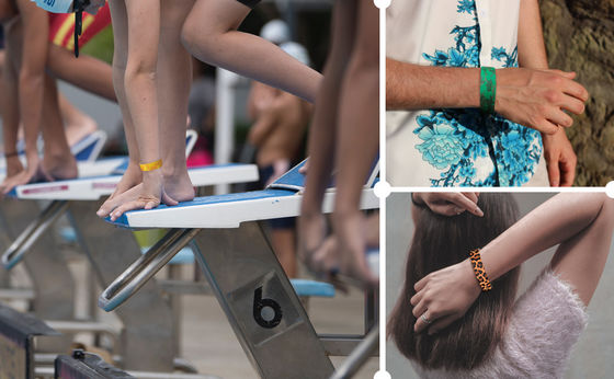 Logotipo personalizado Brazalete Impreso Papel a prueba de agua Brazaletes Tyvek para Eventos Suministros de Fiestas en Verde