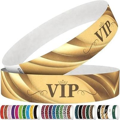 100 piezas de pulseras Tyvek simples resistentes al agua y a las lágrimas para suministros de eventos
