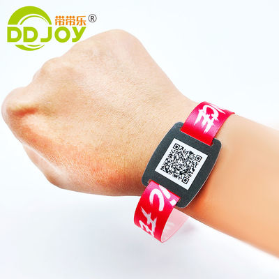 Brazaletes de tela RFID de tejido amarillo personalizados para eventos festivos cómodos