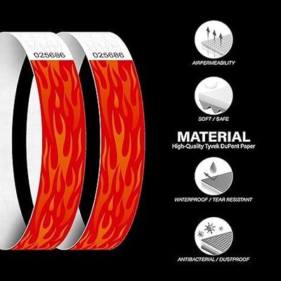 Pulseras de pulsera Tyvek a prueba de agua para eventos en material verde resistente a las lágrimas