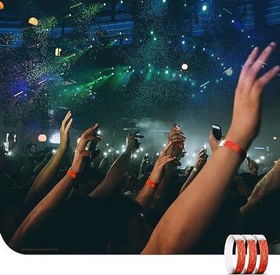 Pulseras de pulsera Tyvek a prueba de agua para eventos en material verde resistente a las lágrimas