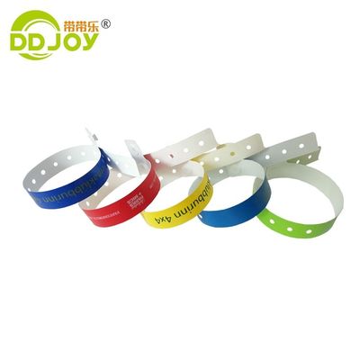 Material compuesto pulseras de identificación a medida impermeable en forma de L pulsera PE para eventos fiesta