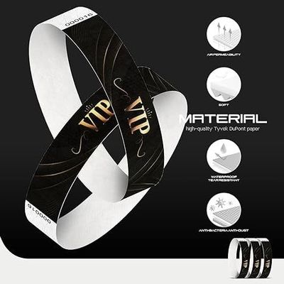Logotipo personalizado impermeable Impreso Brazaletes Tyvek para Eventos Suministros de Fiestas Personalizables