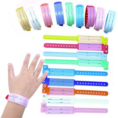 Pulseras de identificación de plástico suave para niños Vinyl personalizado Brazalete de una sola vez en diversiones