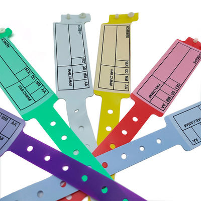 Logotipo Acceptable Banda de muñeca de PVC para la identificación del hospital Pulseras de vinilo desechables