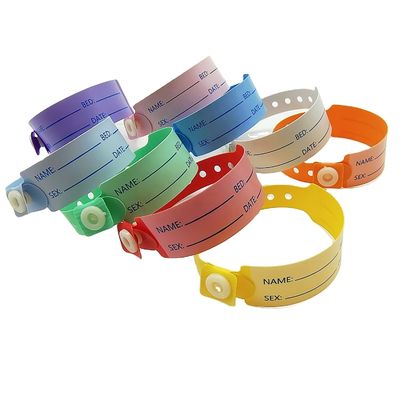 Pulseras de identificación desechables de vinilo escritas personalizadas para pacientes hospitalizados