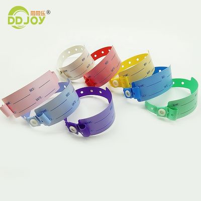 Pulseras de identificación desechables de vinilo escritas personalizadas para pacientes hospitalizados