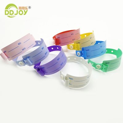 Pulseras de identificación desechables de vinilo escritas personalizadas para pacientes hospitalizados