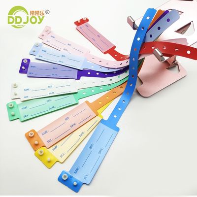 Pulseras de identificación desechables de vinilo escritas personalizadas para pacientes hospitalizados