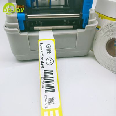 Puñetas de identificación térmica directa autoadhesivas amarillas impermeables para la identificación de eventos