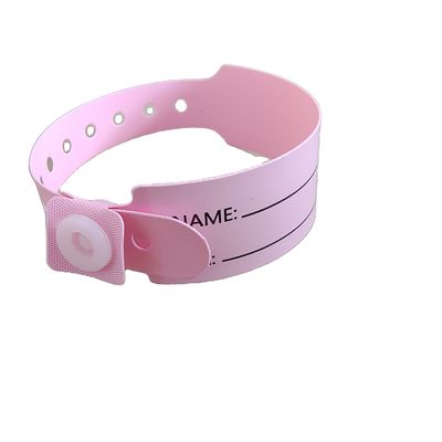 Pacientes hospitalarios Brazalete de identificación médica de PVC Muñeca con 250*25mm y 170*18mm Tamaños