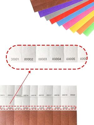 Pulsera Tyvek de papel impreso para eventos y fiestas Logotipo OEM resistente a las lágrimas Aceptable
