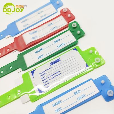 Banda de identificación de hospital de estilo de moda con logotipo personalizado de tarjeta de inserción y práctica