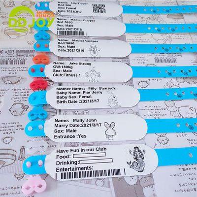Material térmico Joyería Material principal OEM ODM Pulseras de identificación de adultos a prueba de agua