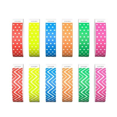 Logotipo personalizado pulsera impresa Papel impermeable Tyvek pulseras para suministros de fiesta de eventos