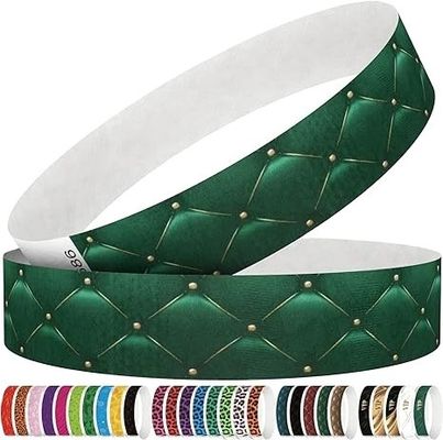 Logotipo personalizado pulsera impresa Papel impermeable Tyvek pulseras para suministros de fiesta de eventos