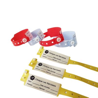 Pulsera desechable de PVC personalizada para paciente súper suave de 170*18mm Información infantil