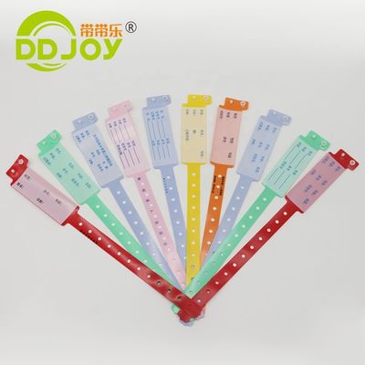 Pulsera desechable de PVC personalizada para paciente súper suave de 170*18mm Información infantil