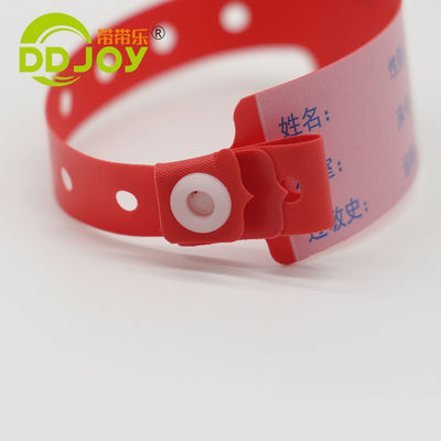 Pulsera desechable de PVC personalizada para paciente súper suave de 170*18mm Información infantil