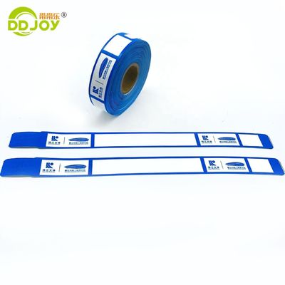 Logotipo personalizado Brazalete de pulsera de papel sintético azul para entradas escénicas